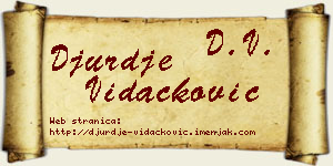 Đurđe Vidačković vizit kartica